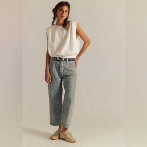 FP We The Free Deep Trance Dropped Logo Jacquard Jeans Size 27